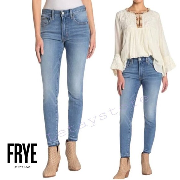 NWT FRYE Sienna Mid Rise Skinny Cropped Jeans - Picture 1 of 9